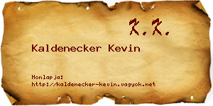 Kaldenecker Kevin névjegykártya