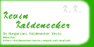 kevin kaldenecker business card